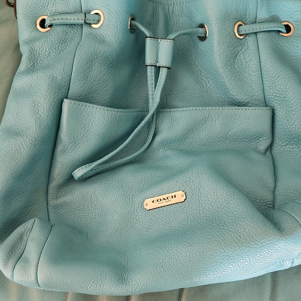 Coach Teal Leather Shoulder Bag